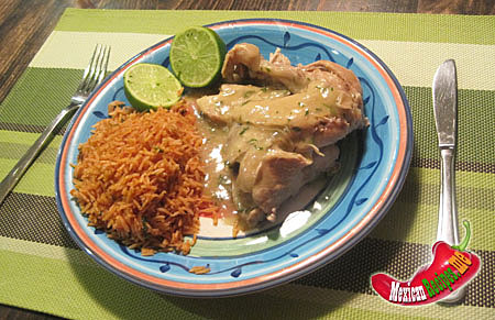 A plate of mexican beer chicken