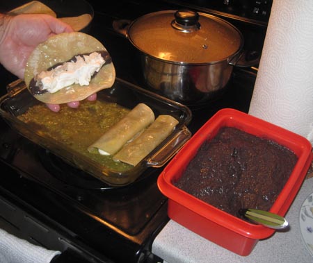 Making the enchiladas