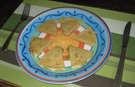 plate of quesadillas