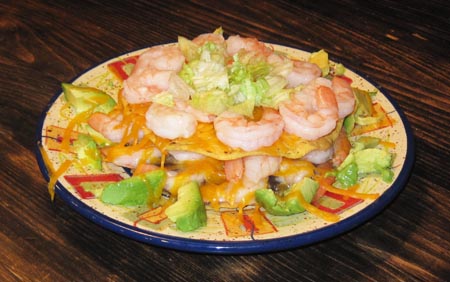 tostada with shrimp