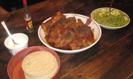 Serving mexican tatemado
