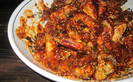 Mexican chicken wings in a bowl, ready to serve